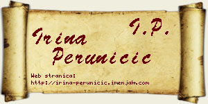 Irina Peruničić vizit kartica